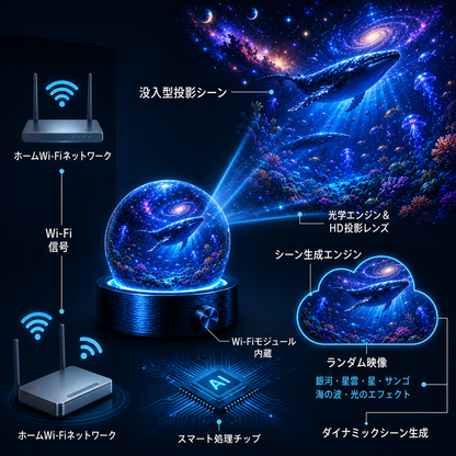 BVJ® 2026 PRO MAX 5Dスマート・ワールド・プロジェクター 🌎 Bluetooth操作と効果音で、100種類以上の没入型世界を創り出そう