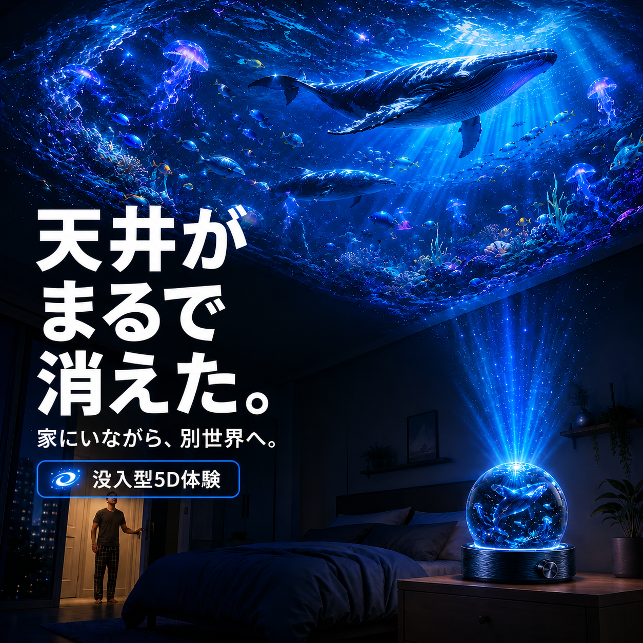BVJ® 2026 PRO MAX 5Dスマート・ワールド・プロジェクター 🌎 Bluetooth操作と効果音で、100種類以上の没入型世界を創り出そう