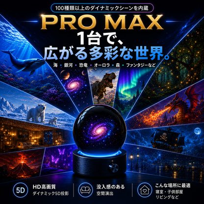 BVJ® 2026 PRO MAX 5Dスマート・ワールド・プロジェクター 🌎 Bluetooth操作と効果音で、100種類以上の没入型世界を創り出そう