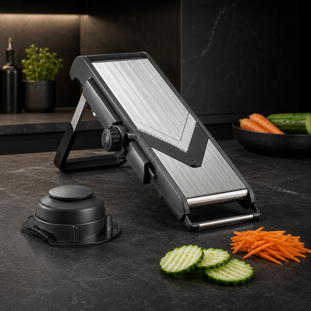 Adjustable Mandoline Slicer with Hand Guard for Kitchen Prep
